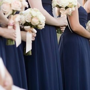 David's Bridal Dresses - David's Bridal Navy Strapless Chiffon Dress David's Bridal Dresses - David's Bridal Navy Strapless Chiffon Dress